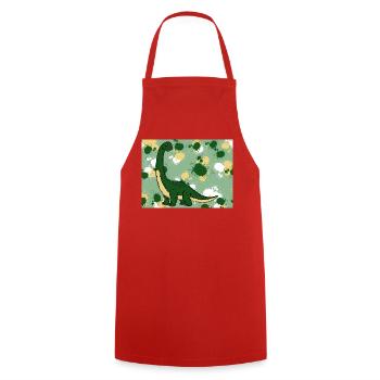 Brachiosaurus Dino - Cooking Apron - red - Front - AI Model Male 185 dark (185cm)