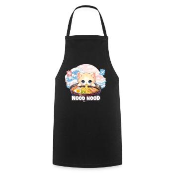 Ramen Cat Kanagawa Pastel - Cooking Apron - black - Front - AI Model Male 185 dark (185cm)