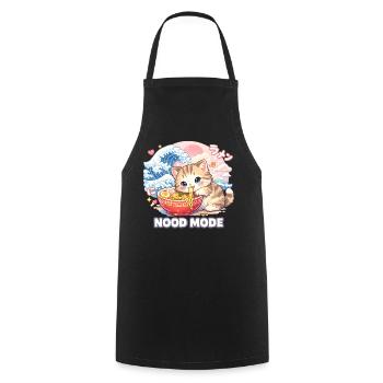 Ramen Cat Kanagawa - Cooking Apron - black - Front - AI Model Male 185 dark (185cm)