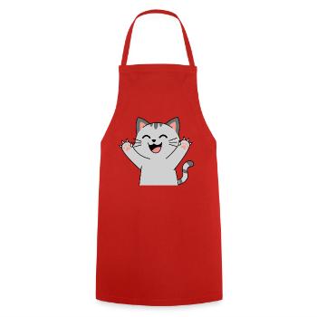 Pattes de chat heureuses Santé (griffes pointues) - Tablier de cuisine - rouge - Devant - AI Model Male 185 dark (185cm)