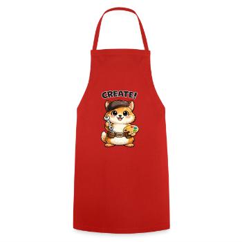 Atelier créatif Kitten Artist - Tablier de cuisine - rouge - Devant - AI Model Male 185 dark (185cm)