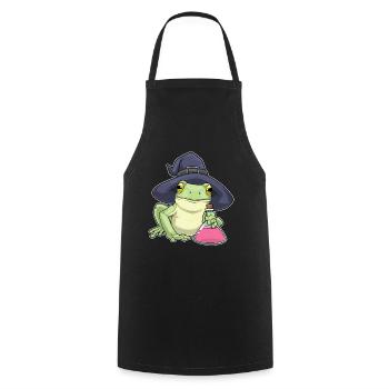 Frog Witch Potion - Cooking Apron - black - Front - AI Model Male 185 dark (185cm)