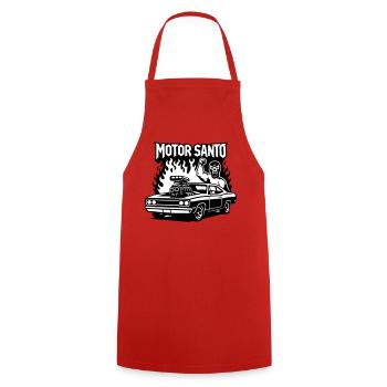 Motor Santo Fire Hotrod - Cooking Apron - red - Front - AI Model Male 185 dark (185cm)