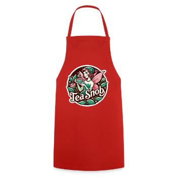 Tea Snob Fairy Tea Party - Cooking Apron - red - Front - AI Model Male 185 dark (185cm)