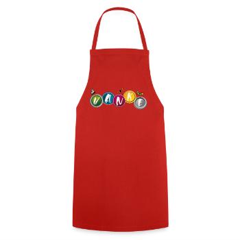 Thank you - Cooking Apron - red - Front - AI Model Male 185 dark (185cm)