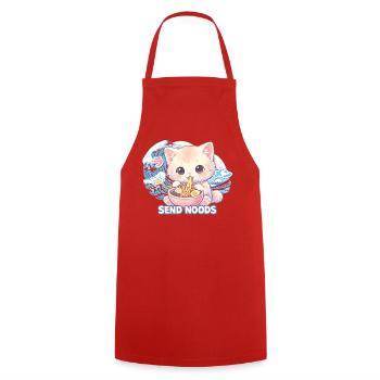 Ramen Katze Kanagawa - Kochschürze - Rot - Vorne - AI Model Male 185 dark (185cm)
