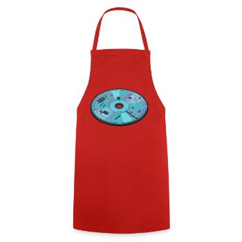 Digitale Zukunft Computer 90er Retro Design - Kochschürze - Rot - Vorne - AI Model Male 185 dark (185cm)