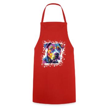 Hund Dog Graffiti - Cooking Apron - red - Front - AI Model Male 185 dark (185cm)