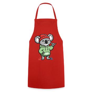Koala Hoodie Streetstyle - Kochschürze - Rot - Vorne - AI Model Male 185 dark (185cm)