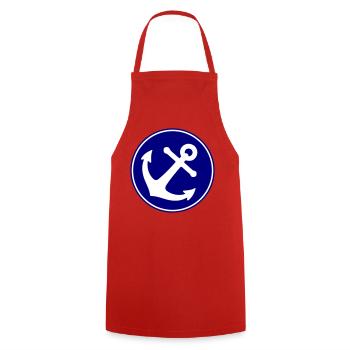 Icône d’ancre - Tablier de cuisine - rouge - Devant - AI Model Male 185 dark (185cm)