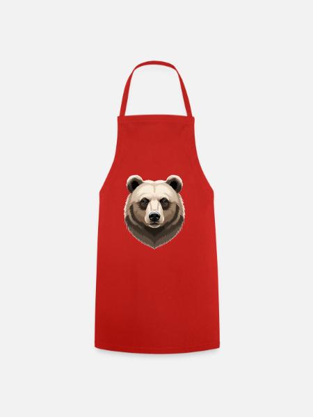 Waldbär Kopf Illustration - Kochschürze - Rot
