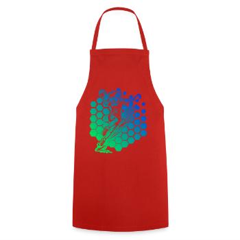 Handball Motiv mit Wiedererkennungswert fuer - Kochschürze - Rot - Vorne - AI Model Male 185 dark (185cm)