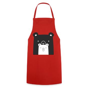 Bear Bear Polar Bear Brown Bear I Gift Idea - Cooking Apron - red - Front - AI Model Male 185 dark (185cm)