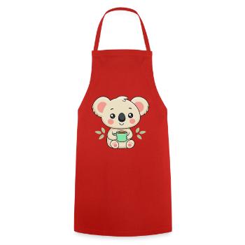 Koala Sweet Coffee - Cooking Apron - red - Front - AI Model Male 185 dark (185cm)