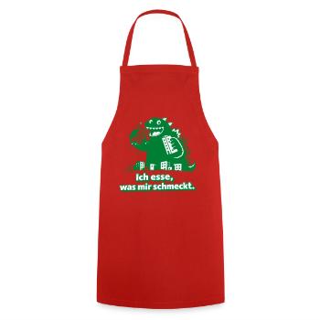 Je mange ce que j’aime, Monster - Tablier de cuisine - rouge - Devant - AI Model Male 185 dark (185cm)