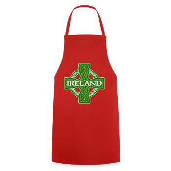 Irland Celtic St. Patrick's Shamrock – St. Paddys - Kochschürze - Rot - Vorne - AI Model Male 185 dark (185cm)