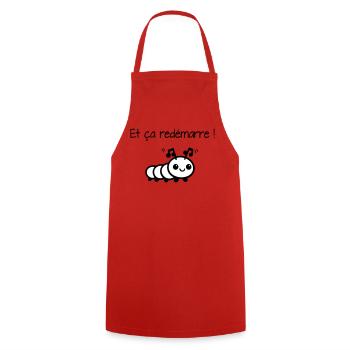 And it starts again! - Cooking Apron - red - Front - AI Model Male 185 dark (185cm)