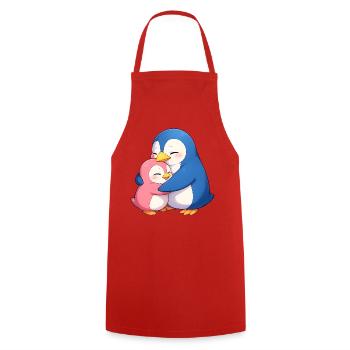Câlins de manchots câlins - Tablier de cuisine - rouge - Devant - AI Model Male 185 dark (185cm)