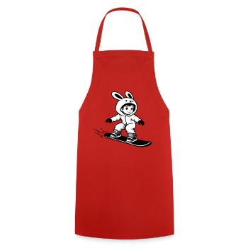 Snowboard Bunny - Kochschürze - Rot - Vorne - AI Model Male 185 dark (185cm)