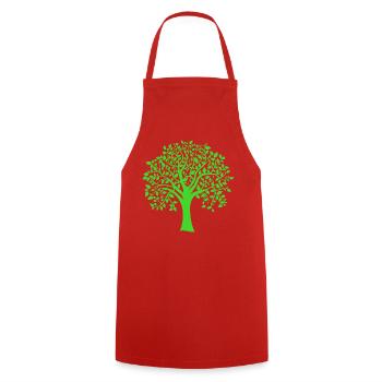 Icon Green Jumbo Tree Print Silhouette - Kochschürze - Rot - Vorne - AI Model Male 185 dark (185cm)