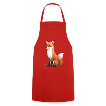 Sitting fox with shamrock - Cooking Apron - red - Front - AI Model Male 185 dark (185cm)