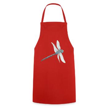 Illustration de libellule sarcelle - Tablier de cuisine - rouge - Devant - AI Model Male 185 dark (185cm)