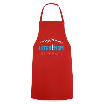 Ultra Maman - Je reviens demain - Tablier de cuisine - rouge - Devant - AI Model Male 185 dark (185cm)