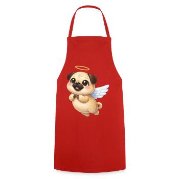 Ange de dessin animé carlin mignon avec des ailes - Tablier de cuisine - rouge - Devant - AI Model Male 185 dark (185cm)