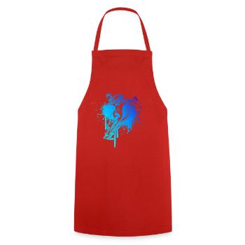 Handball Fokus pur fuer Frauen - Kochschürze - Rot - Vorne - AI Model Male 185 dark (185cm)