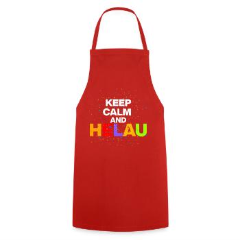 KEEP CALM AND HELAU! KARNEVAL FASCHING weiß - Kochschürze - Rot - Vorne - AI Model Male 185 dark (185cm)