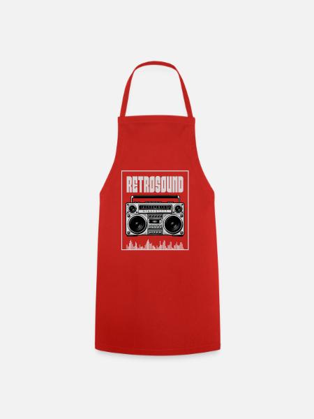 Retro Sound Boombox - Kochschürze - Rot