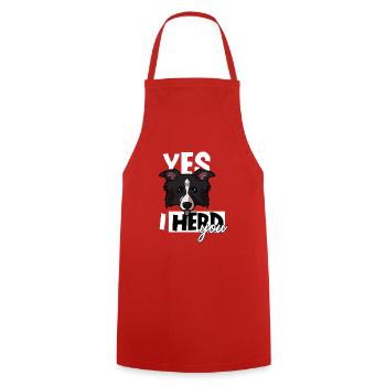 Yes I Herd You Funny Border Collie Sheepdog - Cooking Apron - red - Front - AI Model Male 185 dark (185cm)