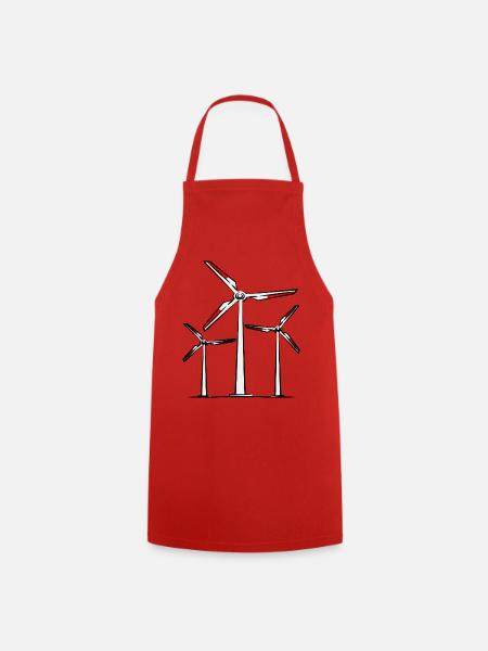 Klimawandel Windrad Windkraft Umweltschutz  - Kochschürze - Rot