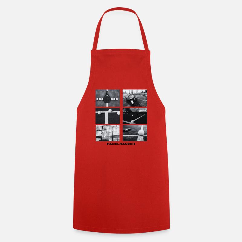Padelrausch Collage BW - Cooking Apron - red