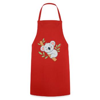 Dreamy Koala on Tropical Branch - Cooking Apron - red - Front - AI Model Male 185 dark (185cm)