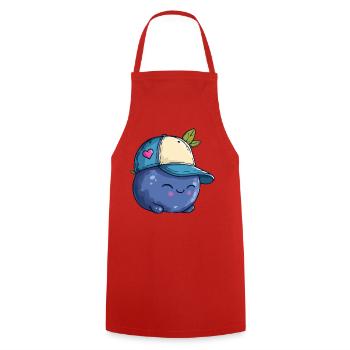 Kawaii Blueberry avec casquette - Tablier de cuisine - rouge - Devant - AI Model Male 185 dark (185cm)