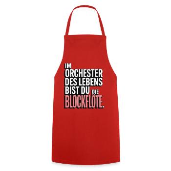 Orchestra of Life Recorder Design - Cooking Apron - red - Front - AI Model Male 185 dark (185cm)