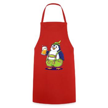 Pingouin dans Lederhosen Bière Party Beer Garden après - Tablier de cuisine - rouge - Devant - AI Model Male 185 dark (185cm)
