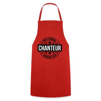 Chanteur – musique scène passion voix performance  - Tablier de cuisine - rouge - Devant - AI Model Male 185 dark (185cm)