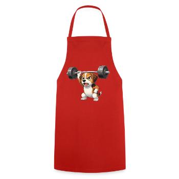 Entraînement de fitness Beagle avec haltères - Tablier de cuisine - rouge - Devant - AI Model Male 185 dark (185cm)