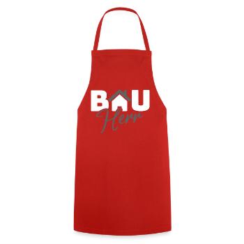 BauHaus Icon Emblem - Kochschürze - Rot - Vorne - AI Model Male 185 dark (185cm)