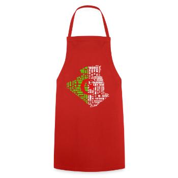 Carte d'Algérie en couleur drapeau et 48 wilayas - Cooking Apron - red - Front - AI Model Male 185 dark (185cm)