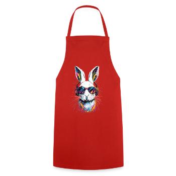 Mountain Rabbit Arctic Hare Albino Rabbit White Rabbit - Cooking Apron - red - Front - AI Model Male 185 dark (185cm)