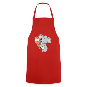 Koala gourmand et cornet de glace - Cooking Apron - red - Front - AI Model Male 185 dark (185cm)
