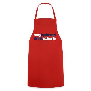 stay hydrated drink schorle - Kochschürze - Rot - Vorne - AI Model Male 185 dark (185cm)