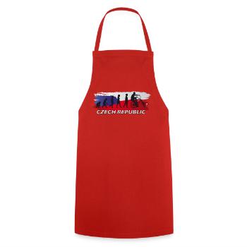 Cycling Ball | Cycle Ball, Czech Republic - Cooking Apron - red - Front - AI Model Male 185 dark (185cm)