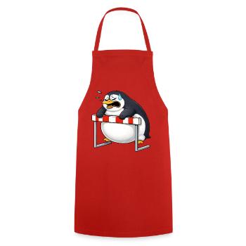 Mignon, pengouin cartoon, drôle de barrière antisportive - Tablier de cuisine - rouge - Devant - AI Model Male 185 dark (185cm)