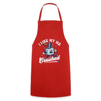 I Like My Crushed Pro Immigration Abolish  - Cooking Apron - red - Front - AI Model Male 185 dark (185cm)