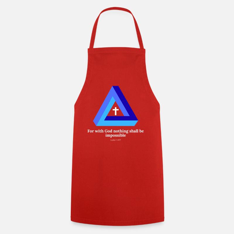 Car avec Dieu, rien ne sera impossible. Trappe - Tablier de cuisine - rouge