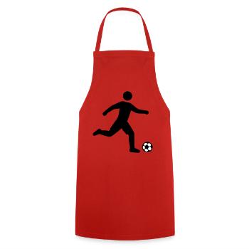 Silhouette du footballeur - Tablier de cuisine - rouge - Devant - AI Model Male 185 dark (185cm)